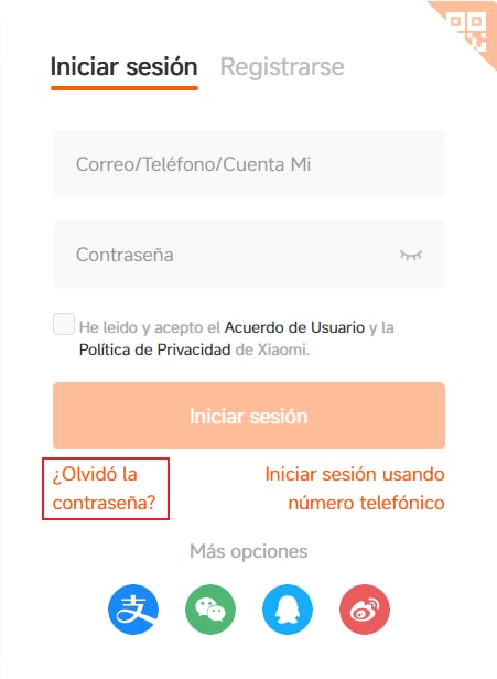 recibir contraseña por correo electrónico o teléfono