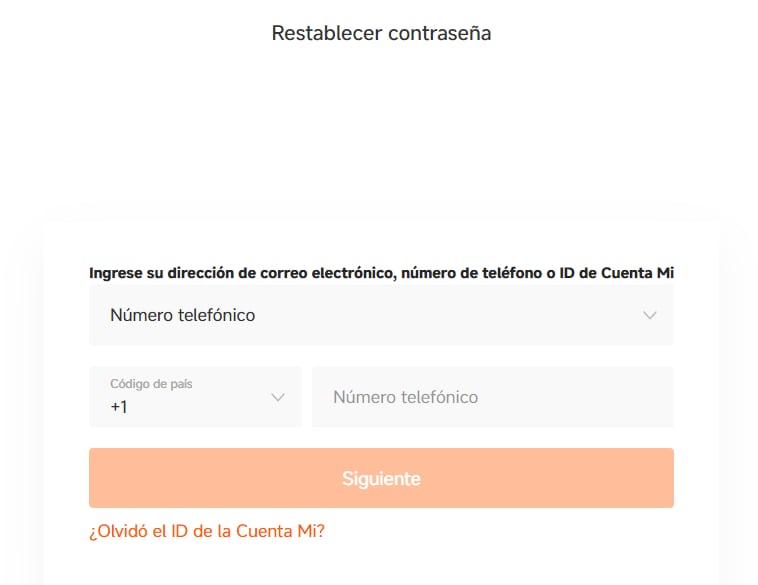 recibir contraseña por correo electrónico o teléfono