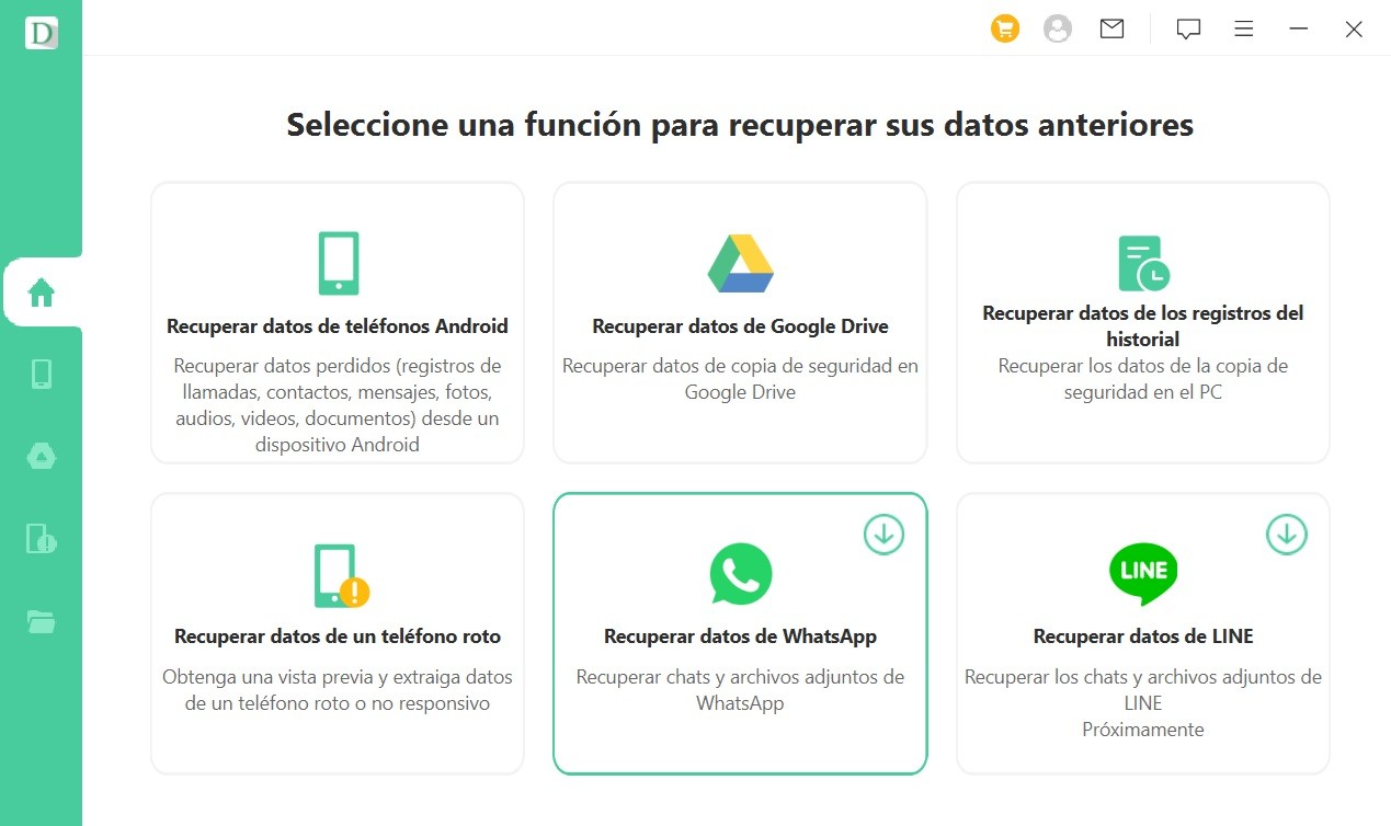 aplicaciones para recuperar mensajes de whatsapp: iMyFone D-Back