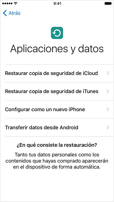 restaurar copia de seguridad de icloud