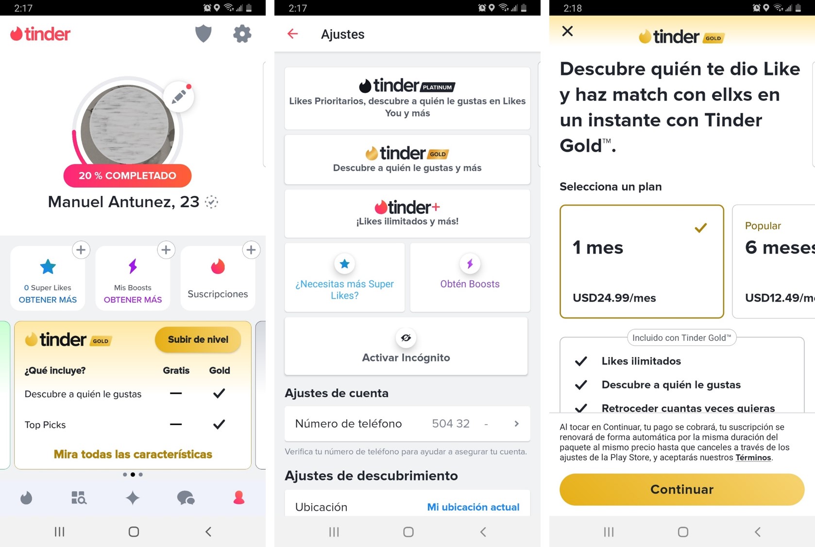 3 días de prueba para tinder gold gratis