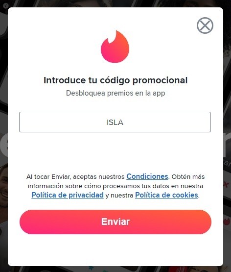 introduce tu código promocional