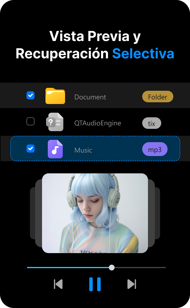 Previsualiza los datos del iPhone