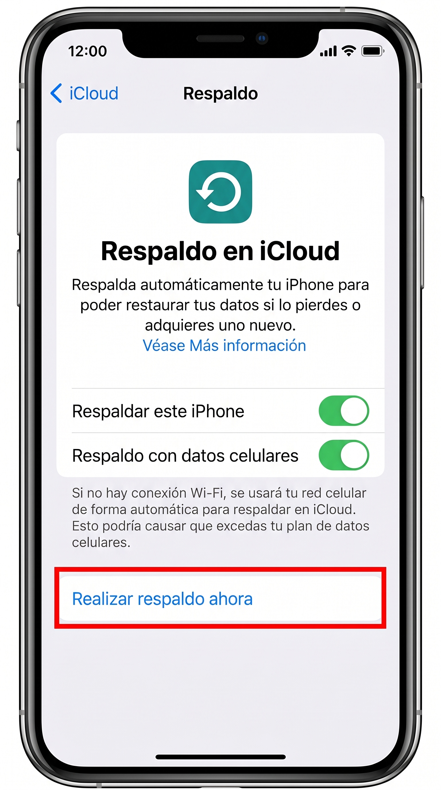 hacer copia de seguridad del iPhone en iCloud