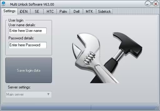 Interfaz de Multi Unlock Software