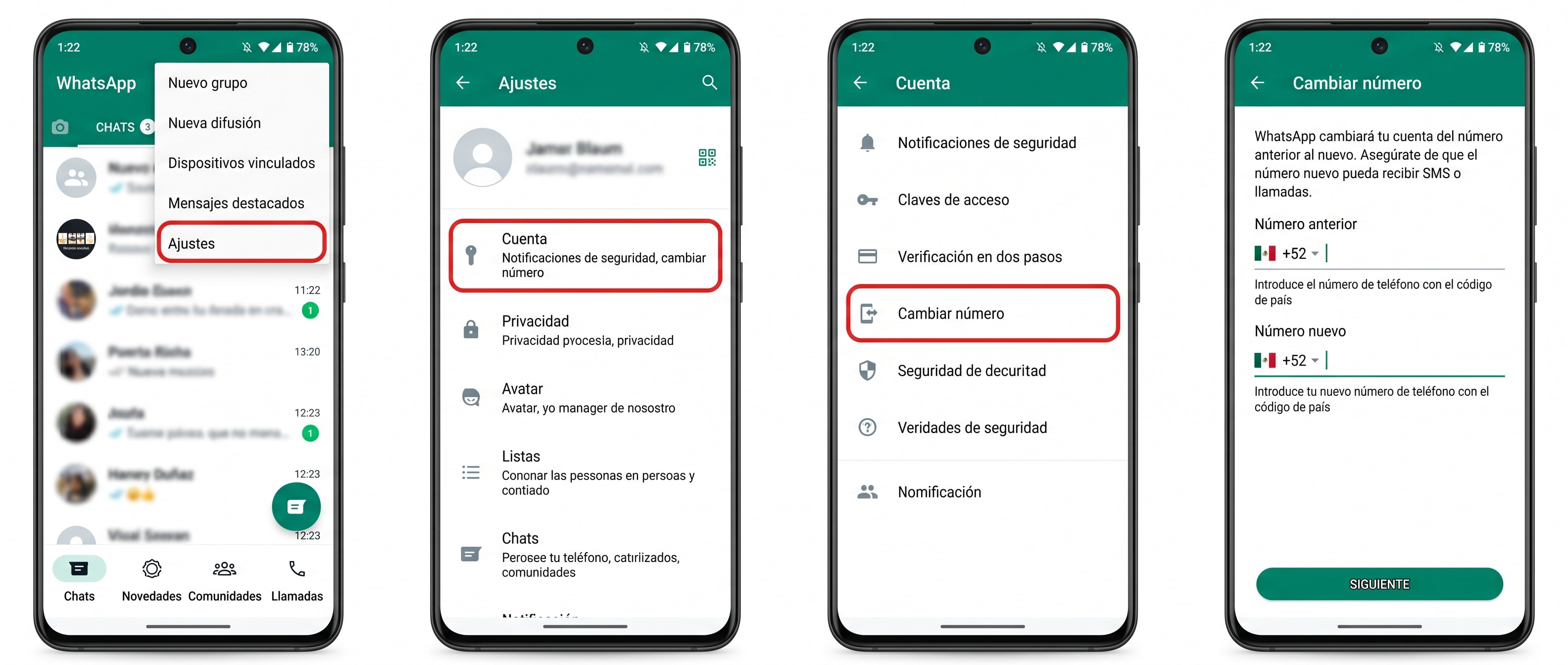 Cambiar número en WhatsApp sin perder chats