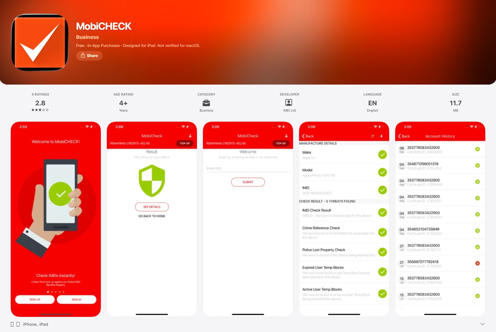 consulta IMEI con MobiCheck