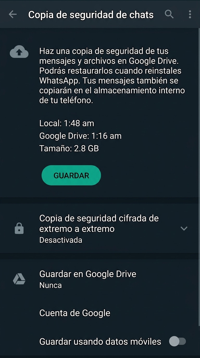 Respaldar WhatsApp antes de cambiar de chip o de celular