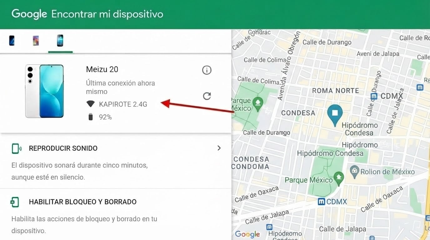 encontrar mi dispositivo Meizu