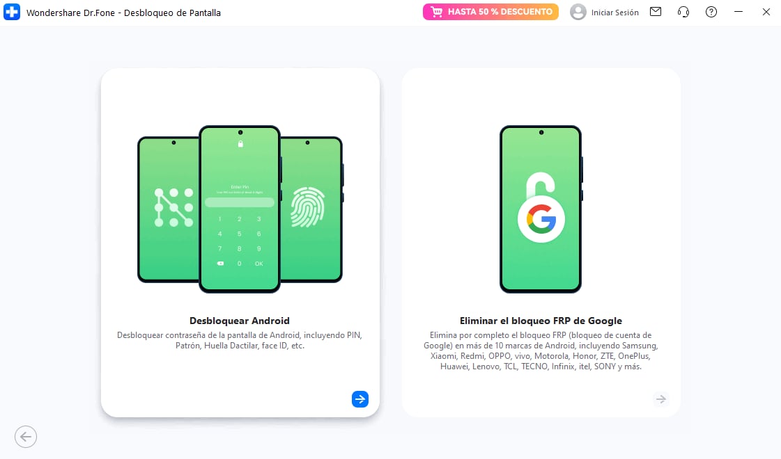 acceder a la función de eliminar bloqueo de pantalla