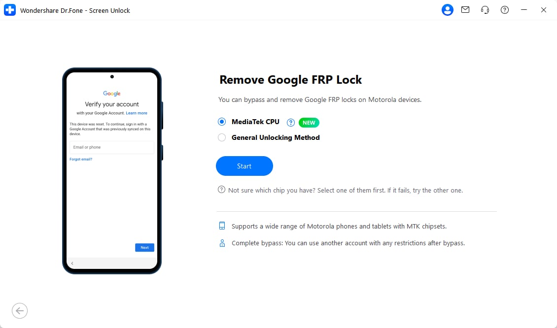 choose the android unlock tool