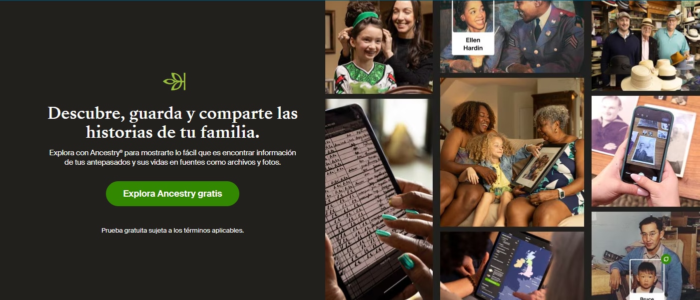 Ancestry: mejor para usuarios centrados en genealogía profunda