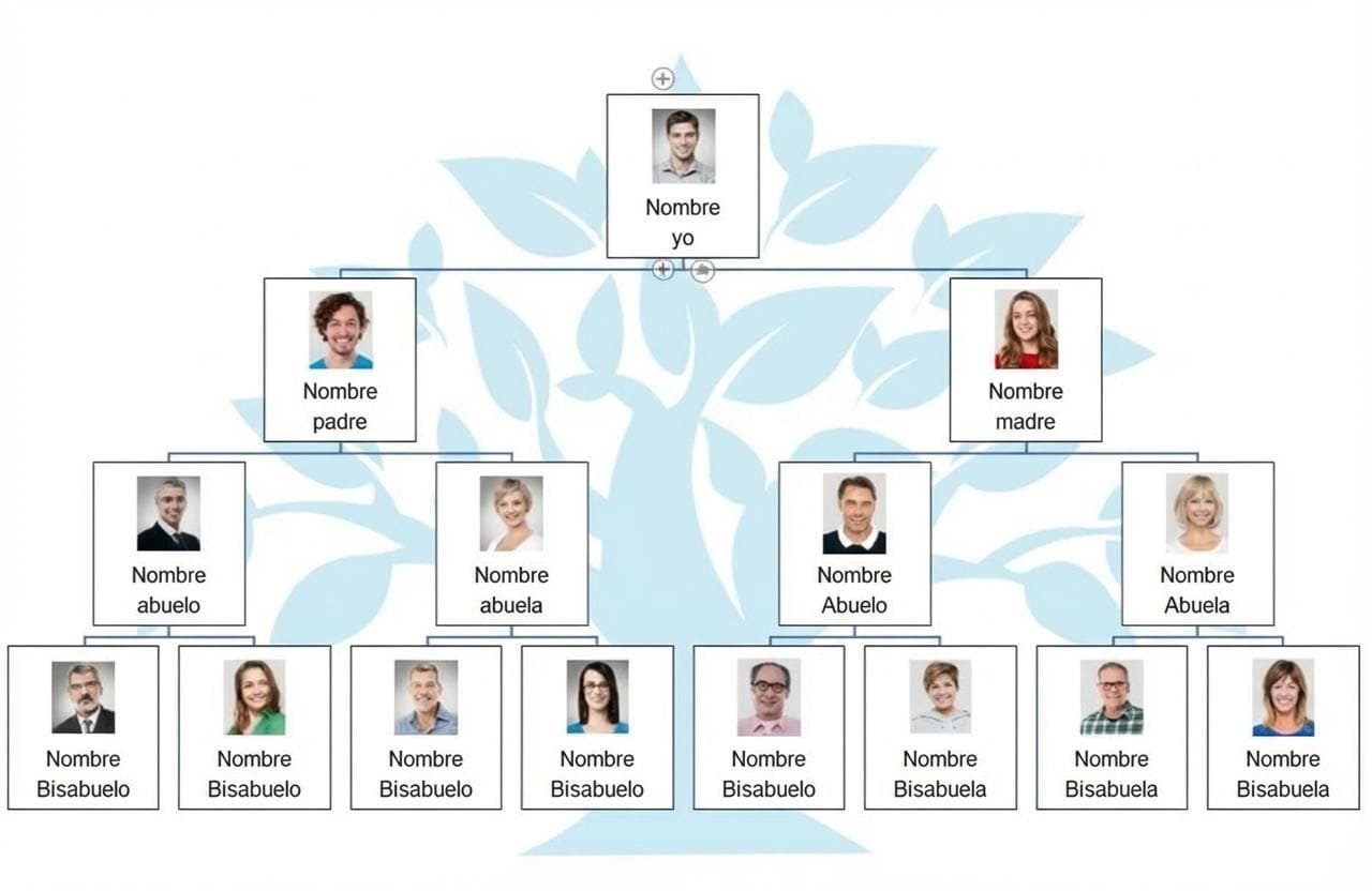 creador de árboles genealógicos con plantilla editable
