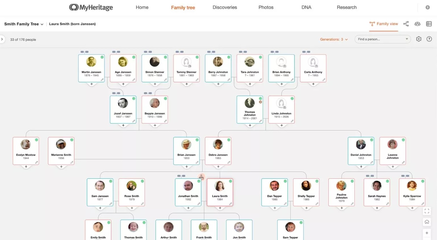 MyHeritage: mejor para combinar árbol genealógico e investigación familiar