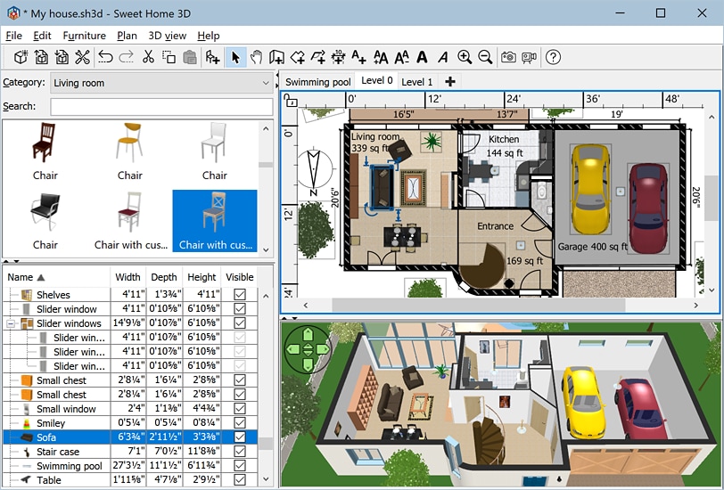 Sweet Home 3D para hacer planos de planta