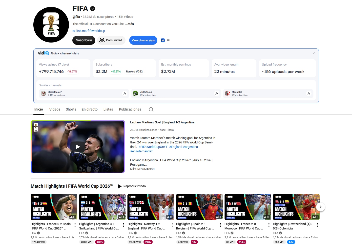 Descargar videos del Mundial desde YouTube