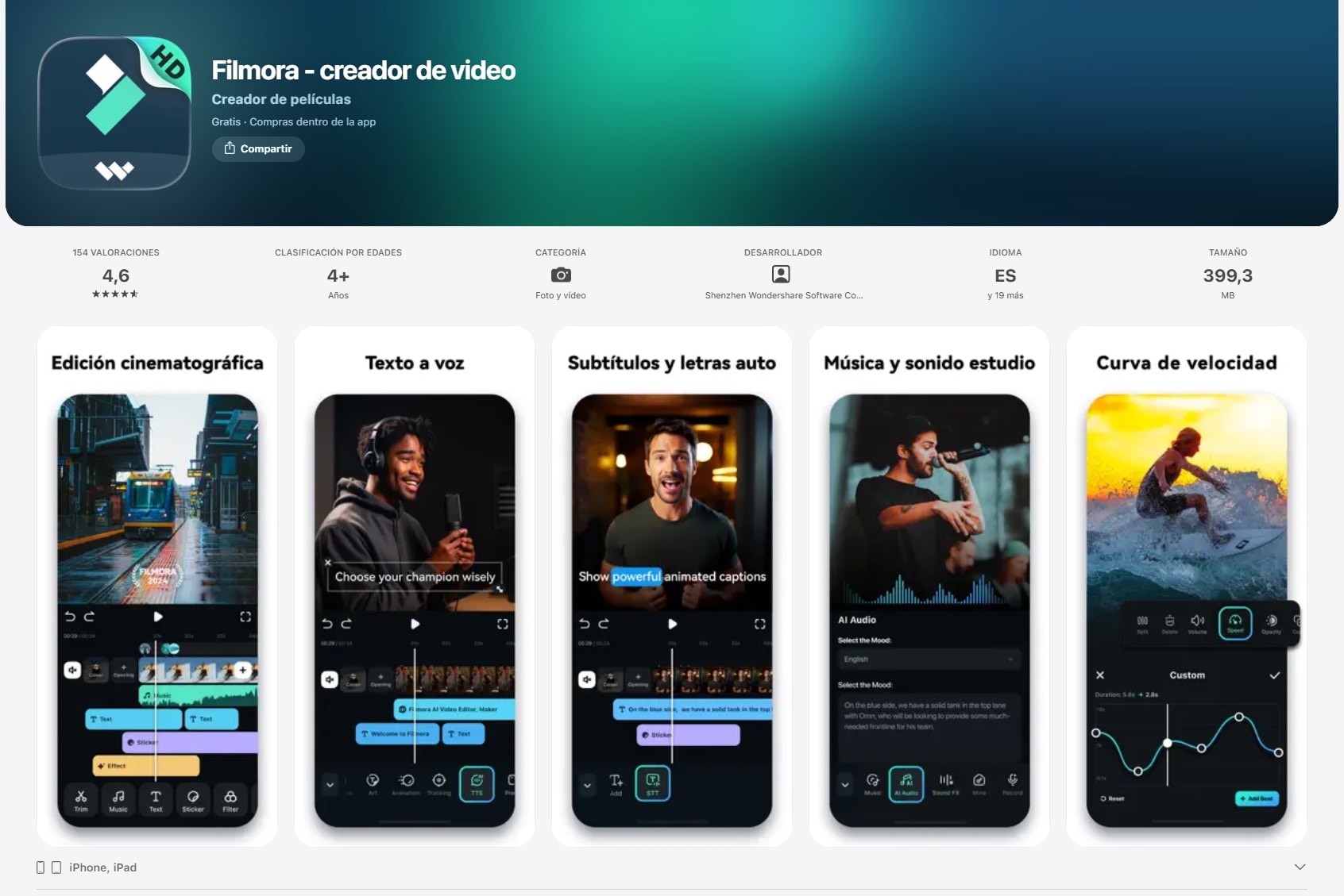 Filmora para móvil: edición fácil con herramientas de IA
