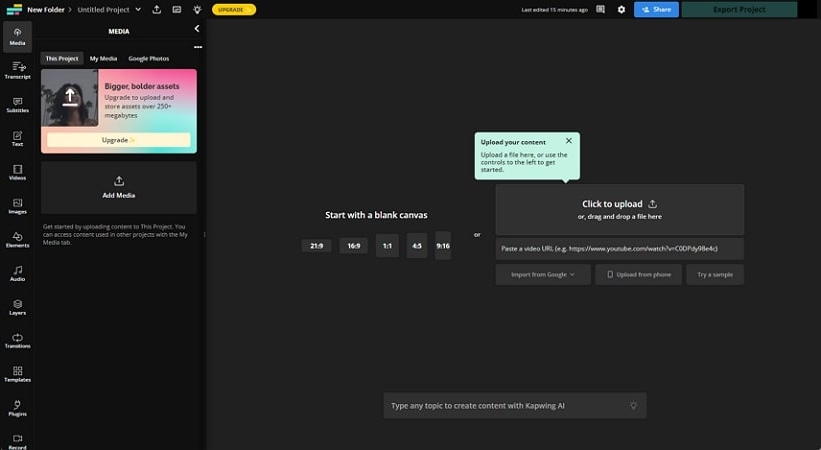 Kapwing: mejor para subtítulos y colaboración online