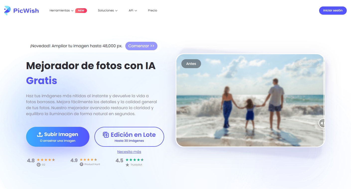 PicWish: retratos, restauración y texto