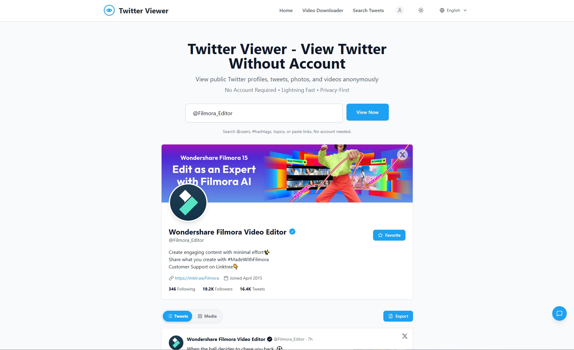 Consulta un visor externo de X o Twitter