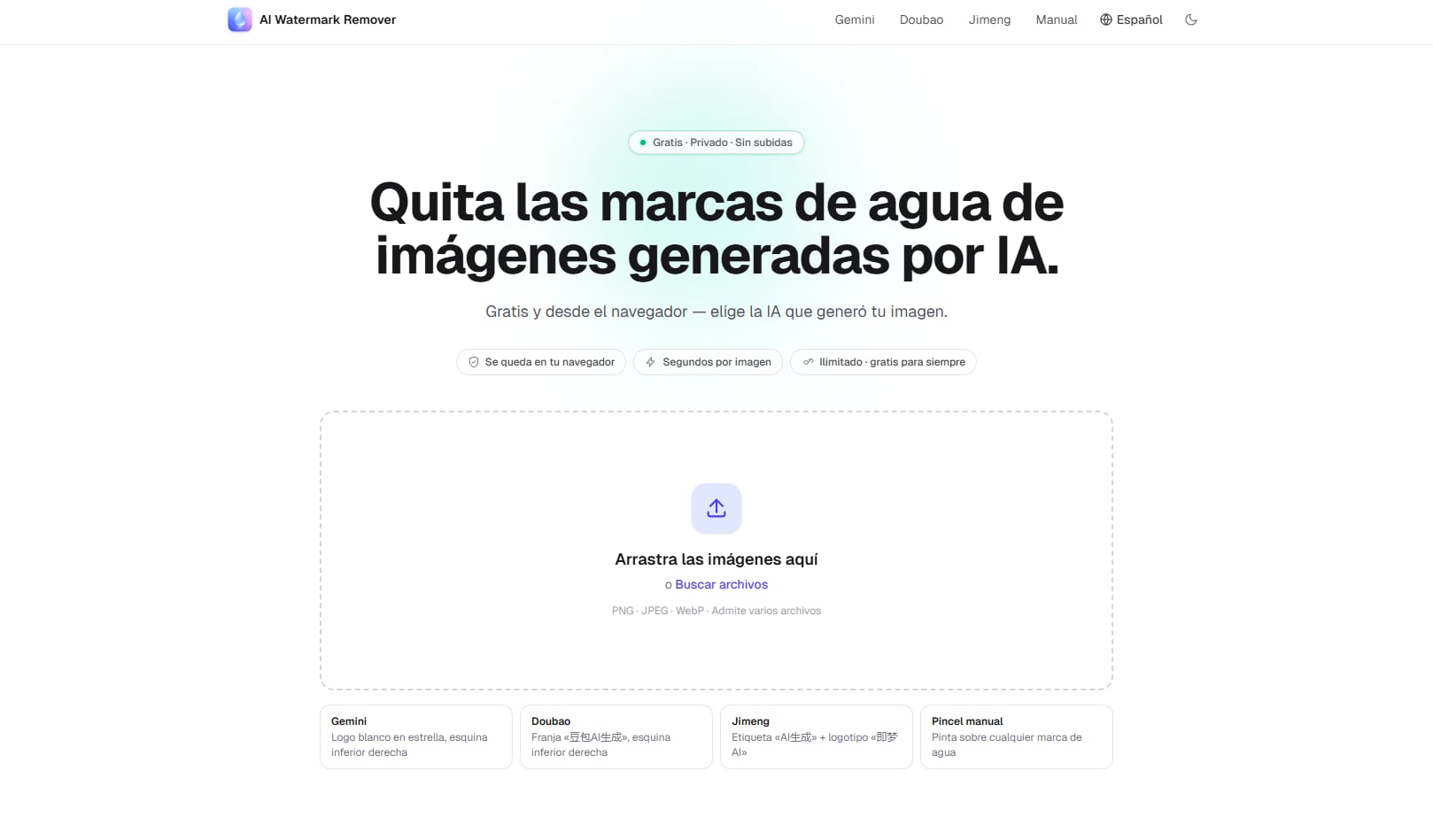 AI Watermark Remover - Mejor para privacidad y marcas de IA generadas