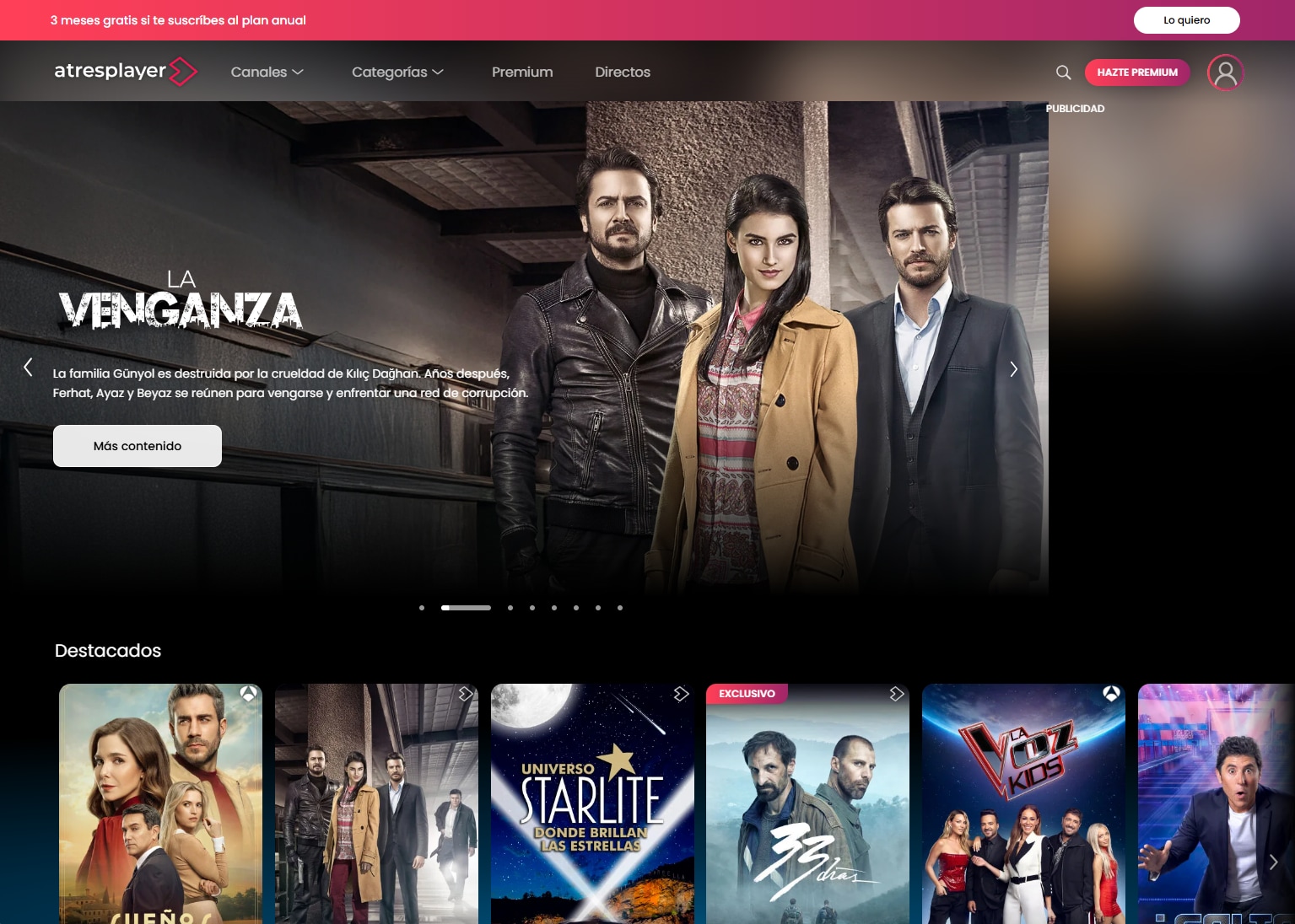 Captura de pantalla de Atresplayer