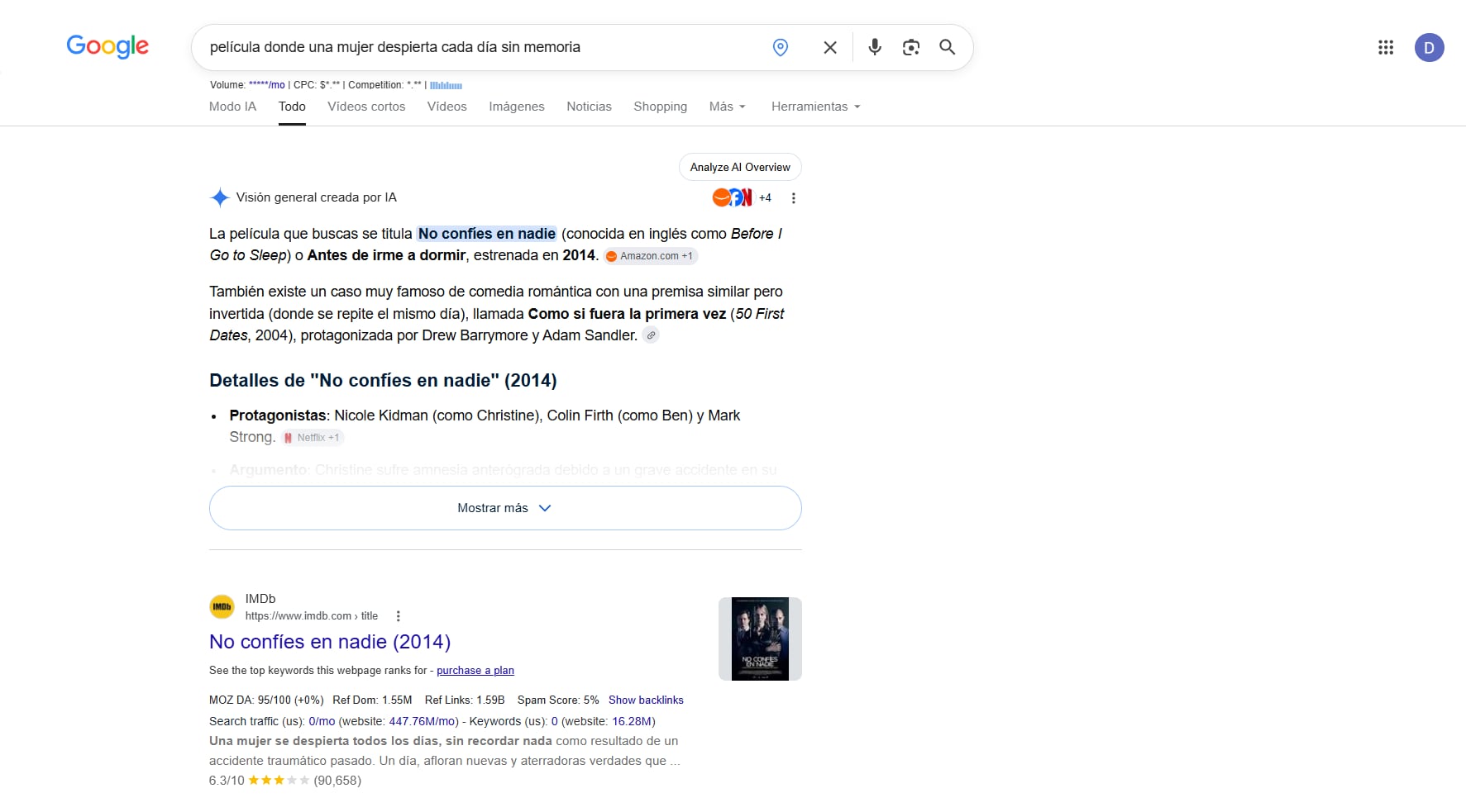 Buscar la película por la descripción de la trama
