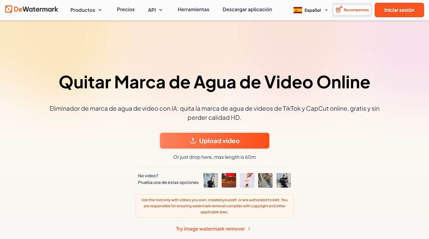 DeWatermark — Para obtener una vista previa antes de pagar