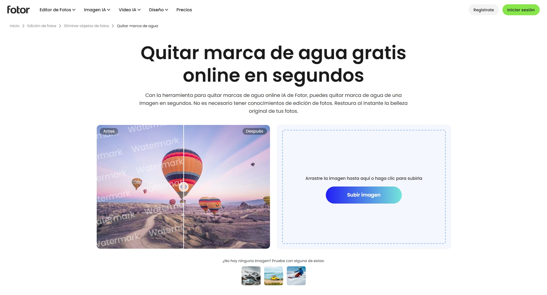 Fotor - Mejor eliminador online sencillo