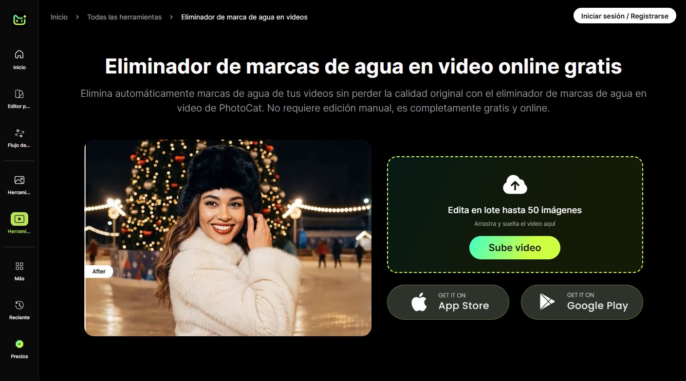 PhotoCat — Eliminador de marcas de agua de video con IA