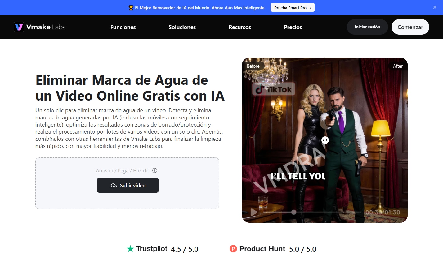 Vmake — Para procesar varios videos online