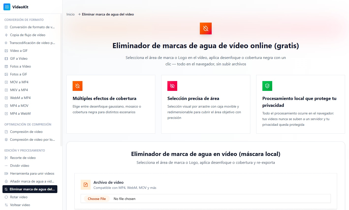 VideoKit — Para ocultar marcas de agua sin subir el video