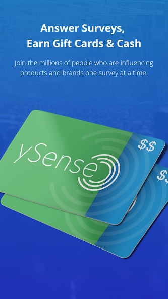 Captura de la aplicación ySense con encuestas y ofertas para obtener recompensas