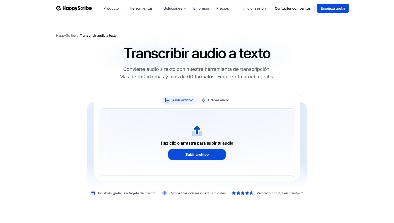 Happy Scribe: para probar una transcripción multilingüe