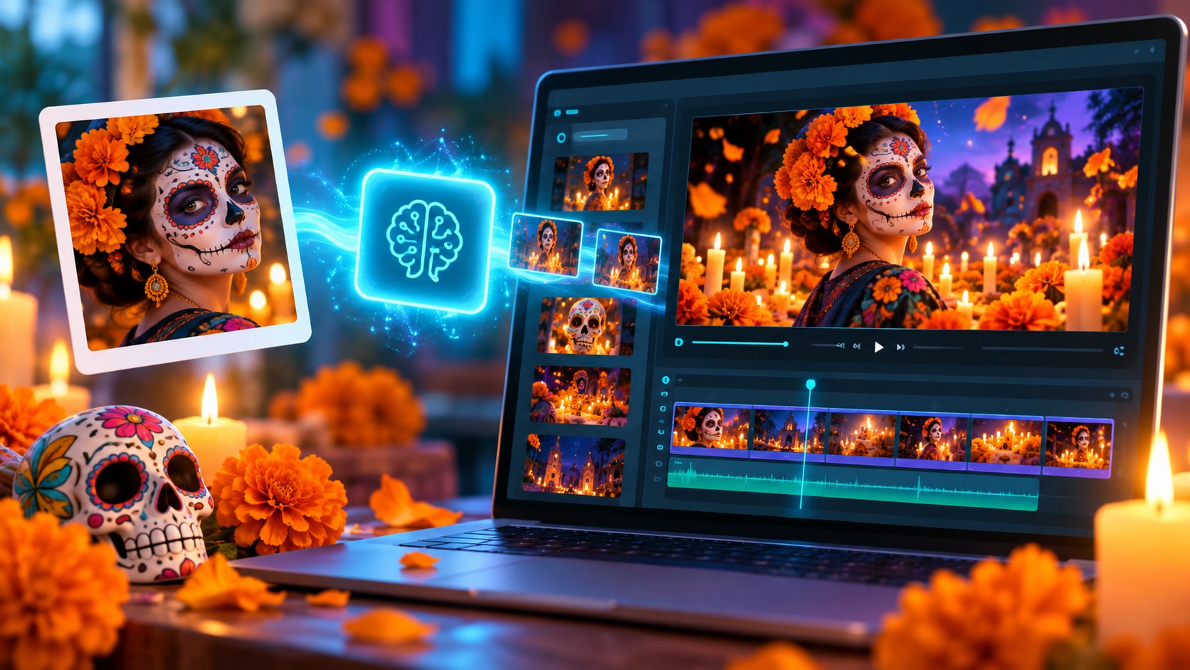 Cómo crear videos de Día de Muertos con IA