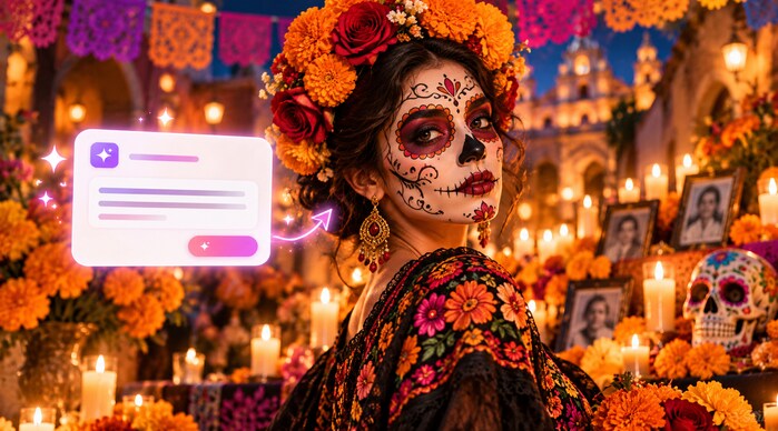 Prompts de Día de Muertos con IA