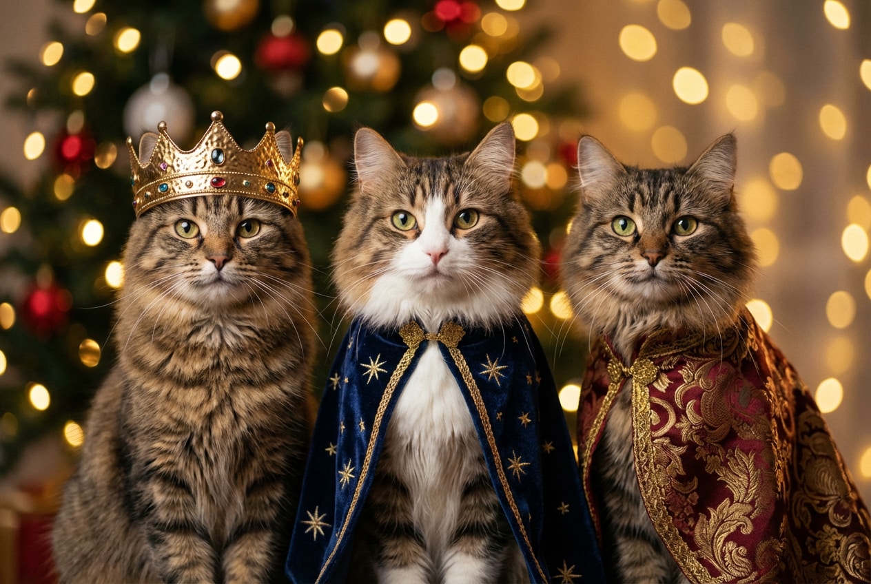Vídeos de mascotas Reyes Magos Día de Reyes IA