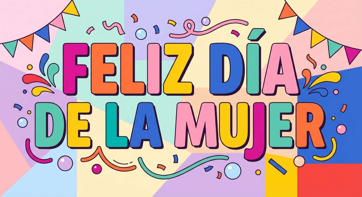 editar texto y tipografías en un póster del Día de la Mujer