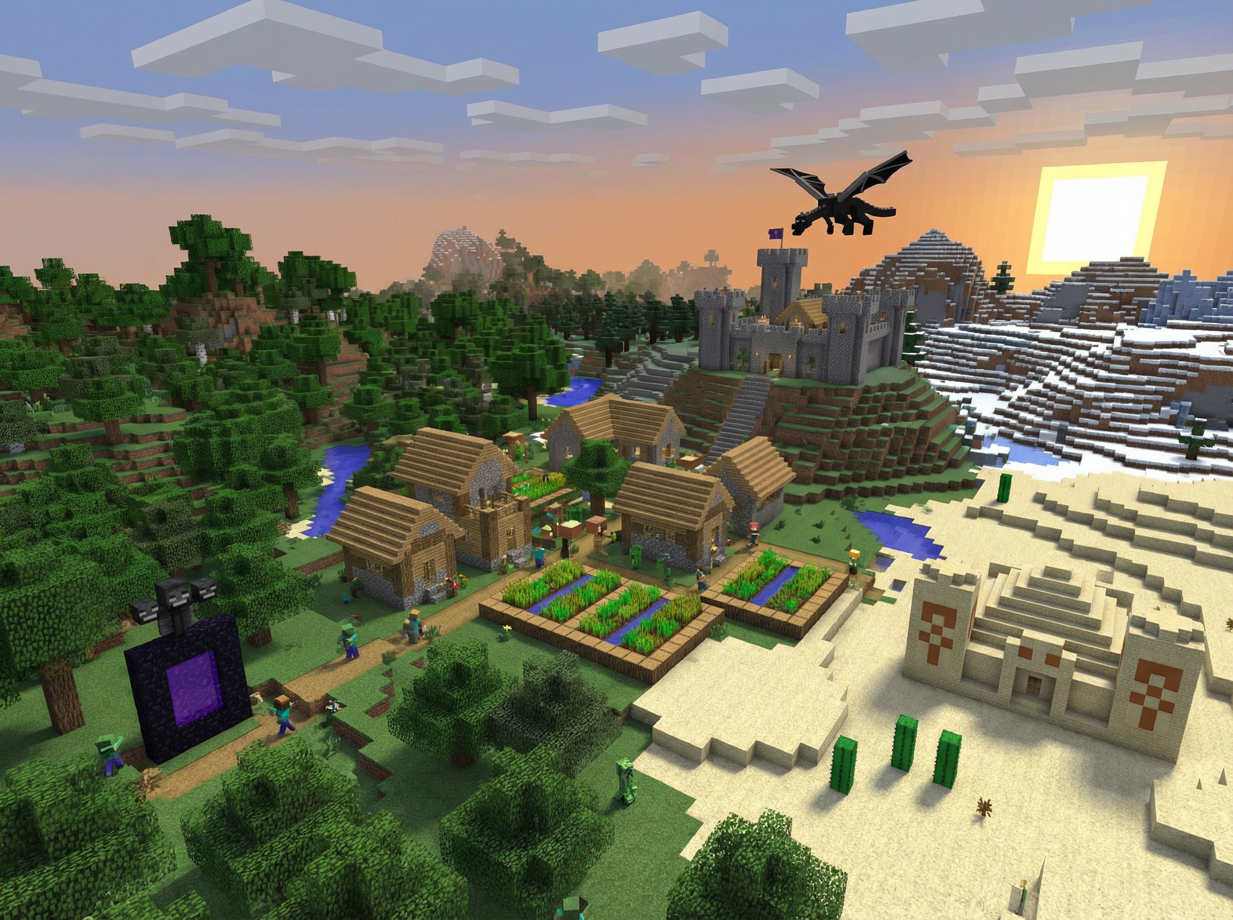 efectos y texto estilo Minecraft en Filmora