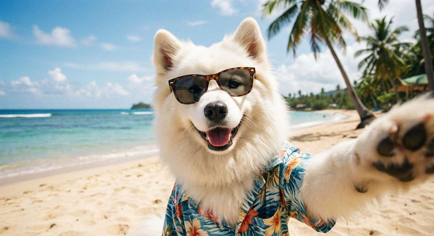 Editar foto de perro viajero para redes sociales