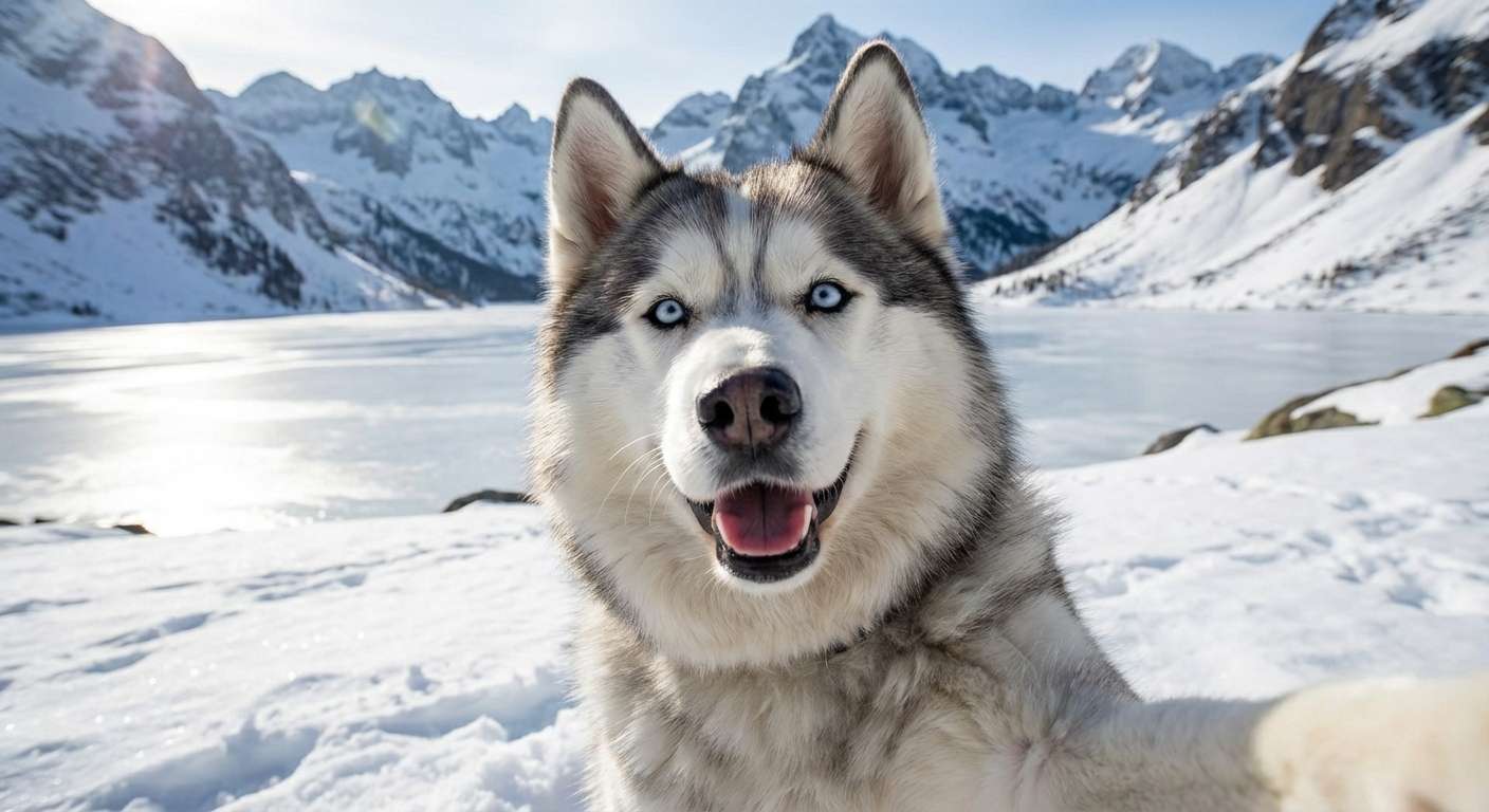 Añadir texto y efectos a foto de perro viajero