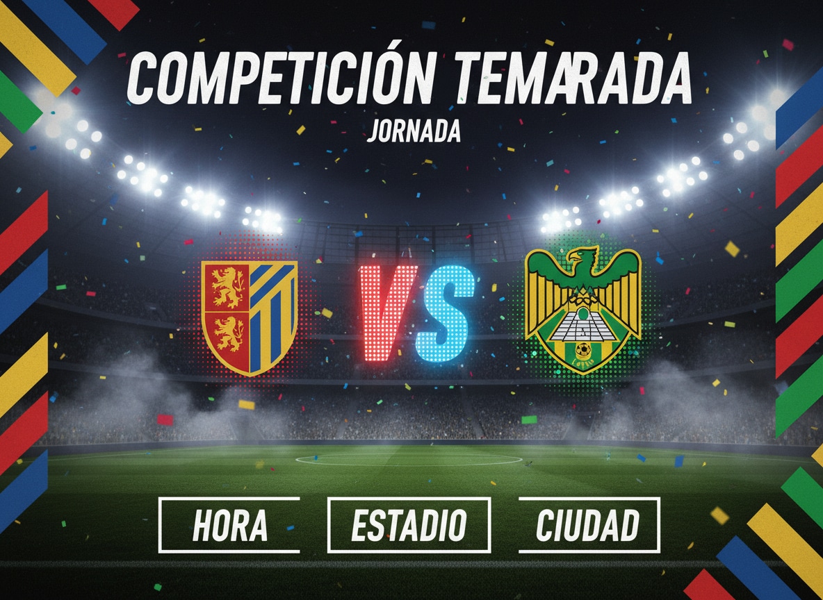 texto deportivo para cartel de partido de fútbol