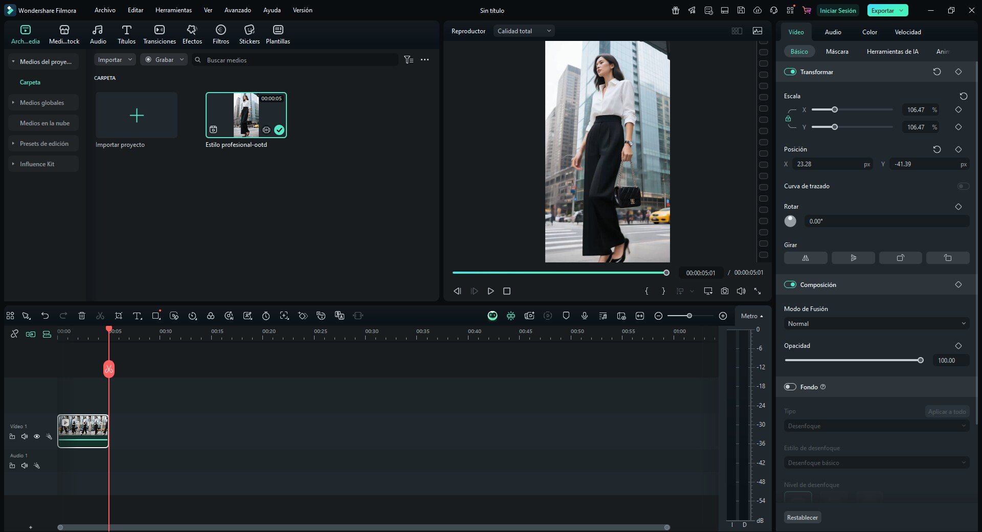 importar un video a Filmora