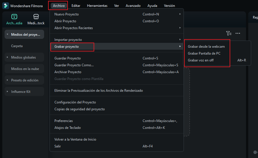 acceder a la pestaña archivos