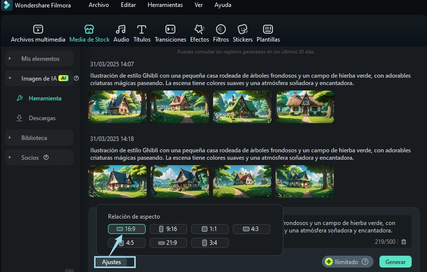 ajusta la relación aspecto