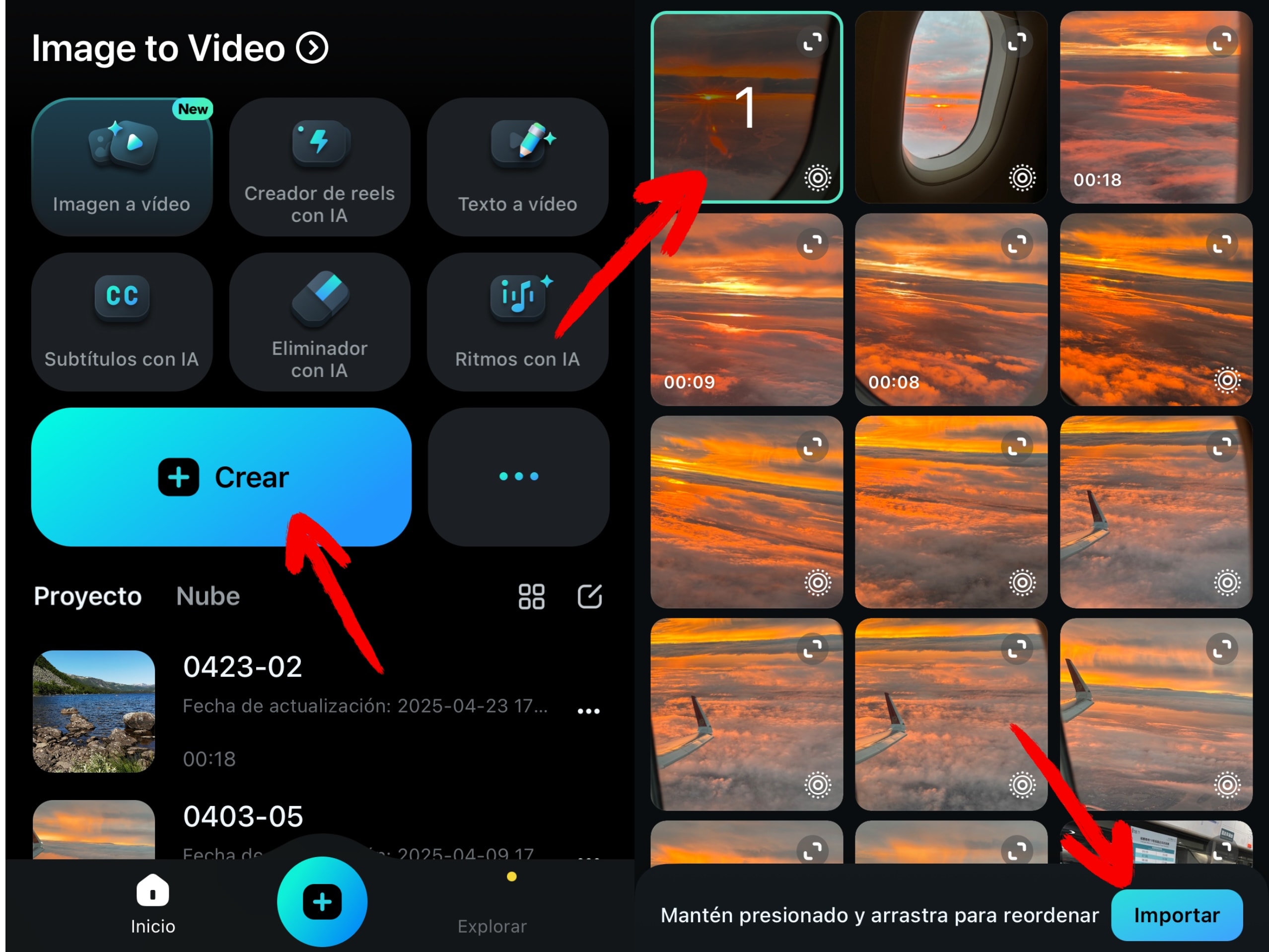 importa el video en Filmora