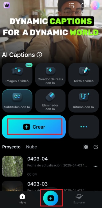 crear un nuevo proyecto