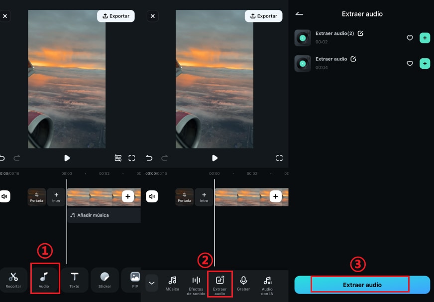 extraer audio de otro video