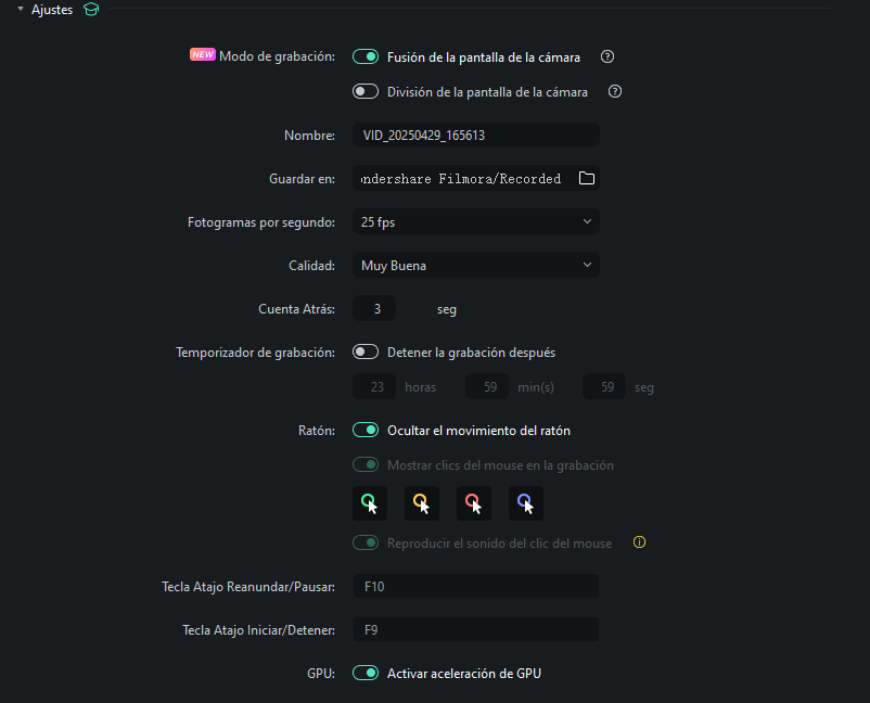 comienza a grabar pantalla con Filmora