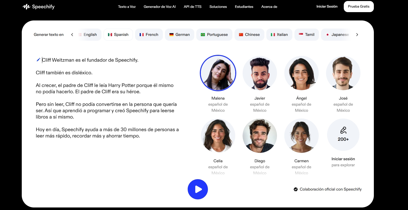 generador de voz -speechify